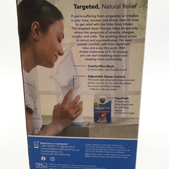 Vicks Sinus Inhaler Non Medicated Steam Relief Allergy Colds - Use w/ Vapopads - Picture 4 of 5